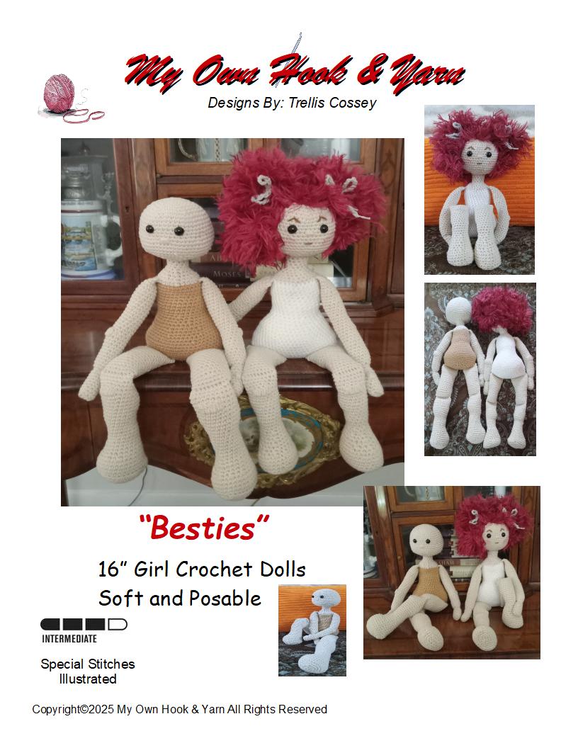 Crochet Girl 16" Doll Pattern "Besties"