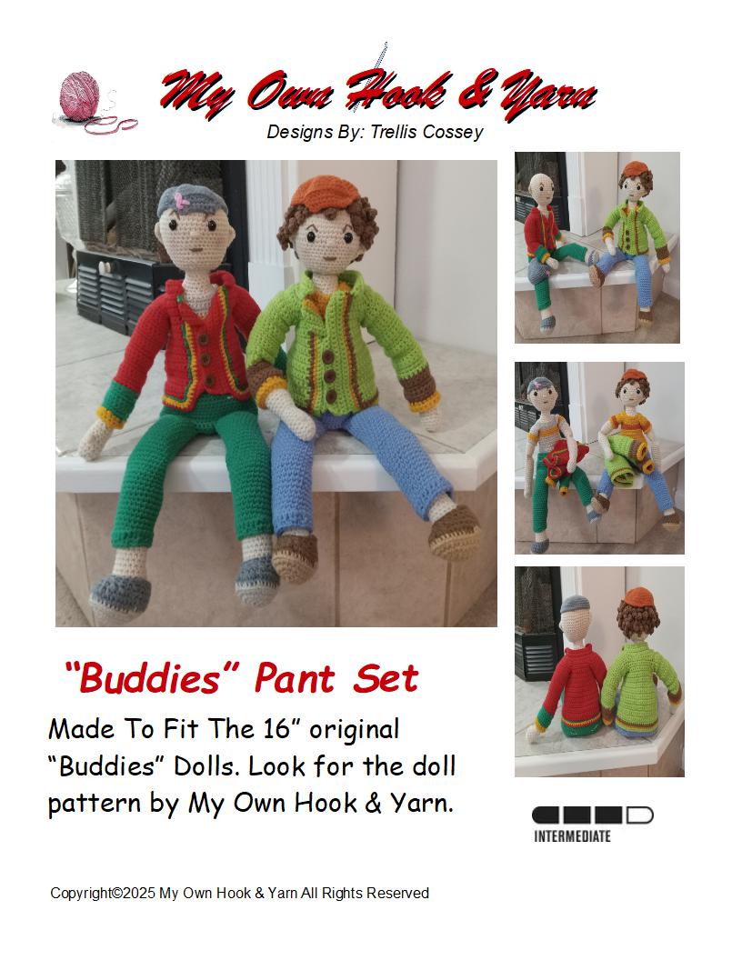 Crochet Boy Doll Pant Set Pattern for "Buddies Doll"