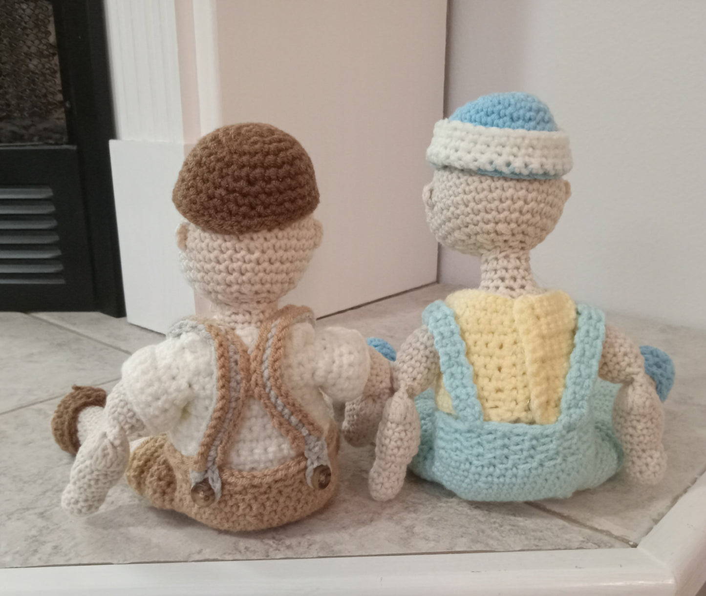 Crochet Boy Twins Doll Overall Sets Pattern for "Boy Twins Doll"