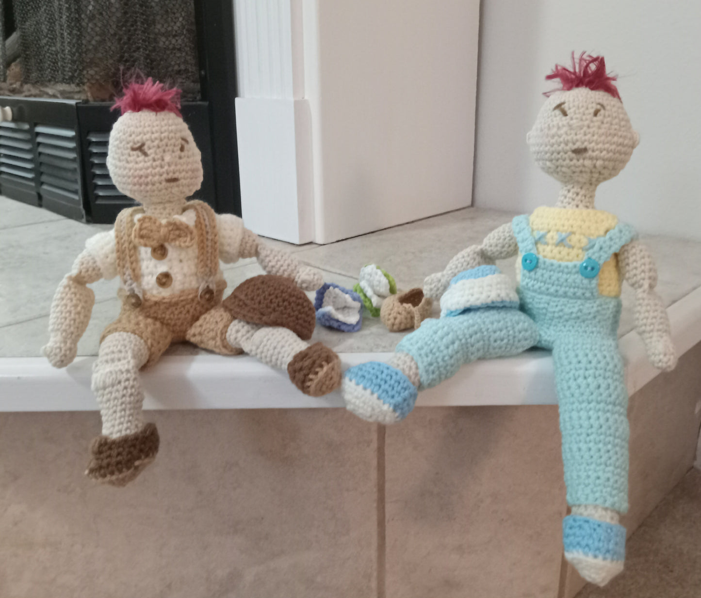 Crochet Boy Twins Doll Overall Sets Pattern for "Boy Twins Doll"