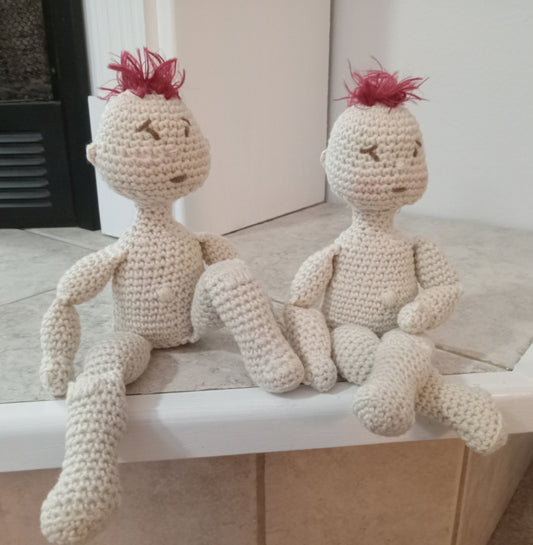 Crochet Twin Boy Dolls Pattern - 10" & 11" Brothers