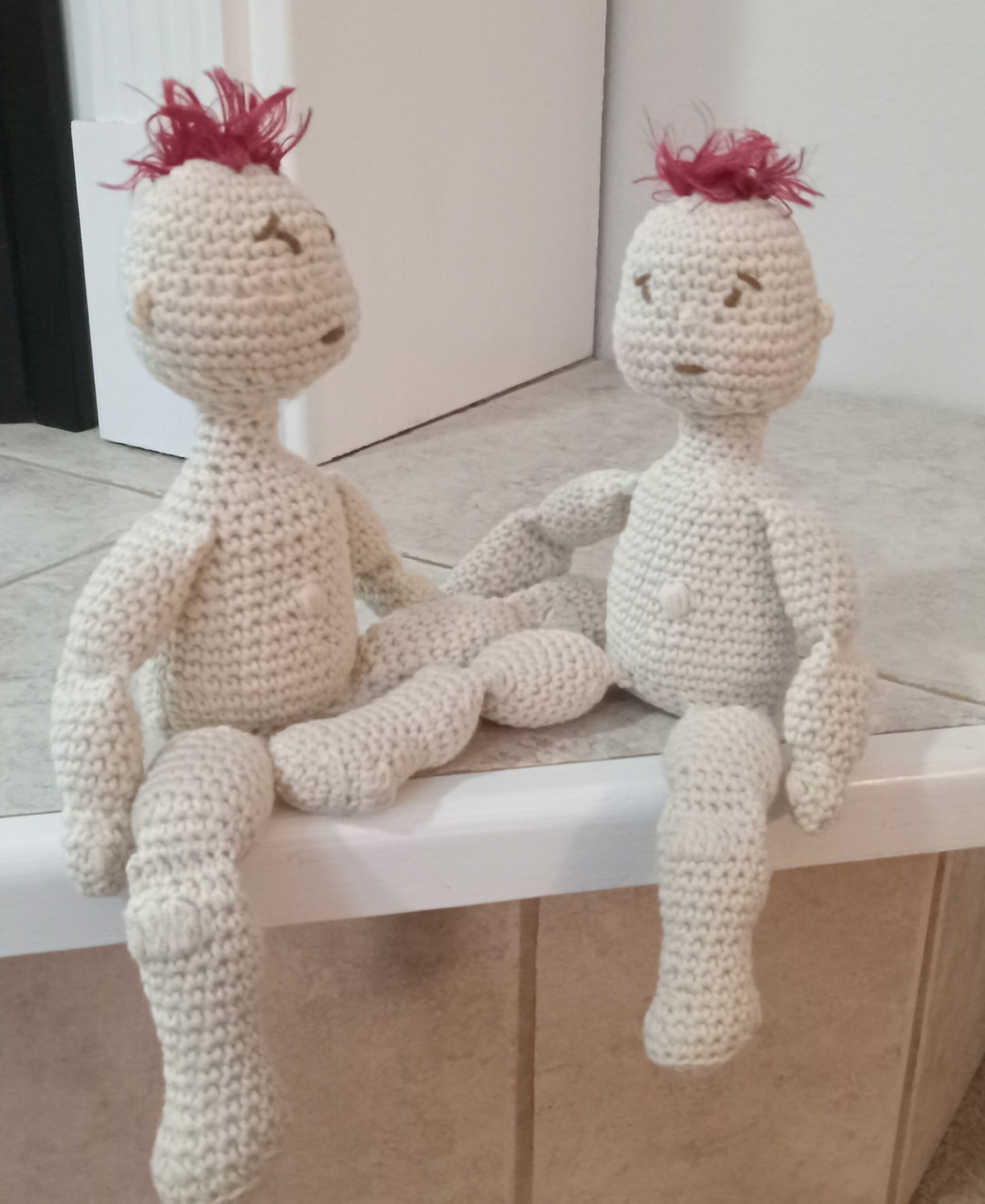 Crochet Twin Boy Dolls Pattern - 10" & 11" Brothers