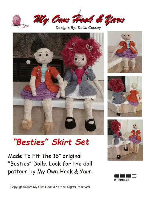 Crochet Skirt Set Pattern For "Besties" Doll