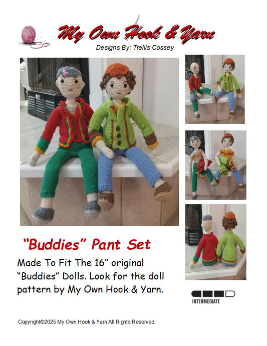 Crochet Boy Doll Pant Set Pattern for "Buddies Doll"
